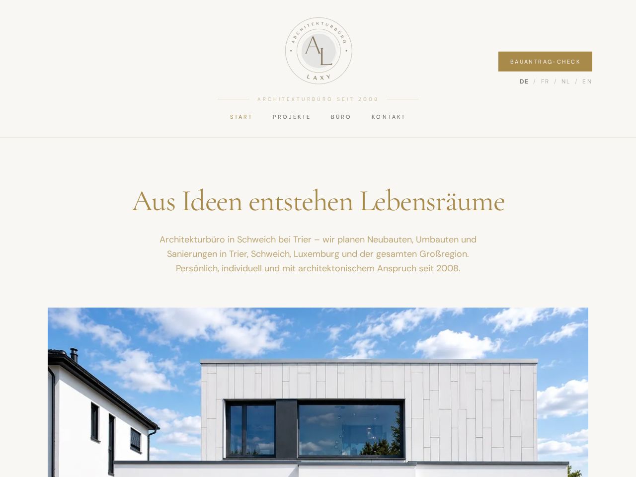 Architekturbüro-Website mit editorialer Ruhe — Architekturbüro Laxy